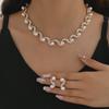 "European & American S-shaped Imitation Pearl Bridal Wedding Jewelry 985#"