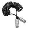 7 Way Trailer Cord Zinc Alloy Heavy Duty Coiled 7 Way Power Line Semi Truck Tractor Trailer Accessories
