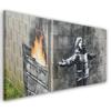 Three Piece Picture Canvas Print Banksy Smog Boy Street
