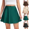 Spring And Summer Satin High Waist Elastic Solid Color Women's Skirt