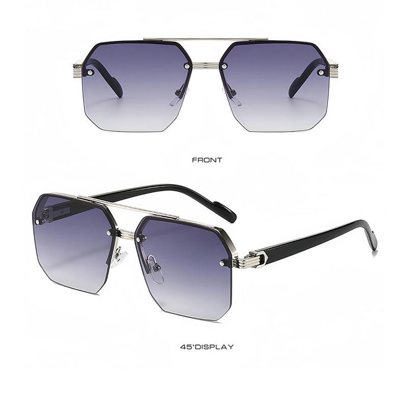 Sunglasses for Men Oversize Pilot Metal Half Frame Fashion Design Women Sunglasses Outdoor Driving Sunshade Sun Glasses Eyeglasses Uv400