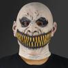 Scary Realistic Emulsion Halloween Headgear Pointy Teeth Split Mouth Horror Face Cover for Home