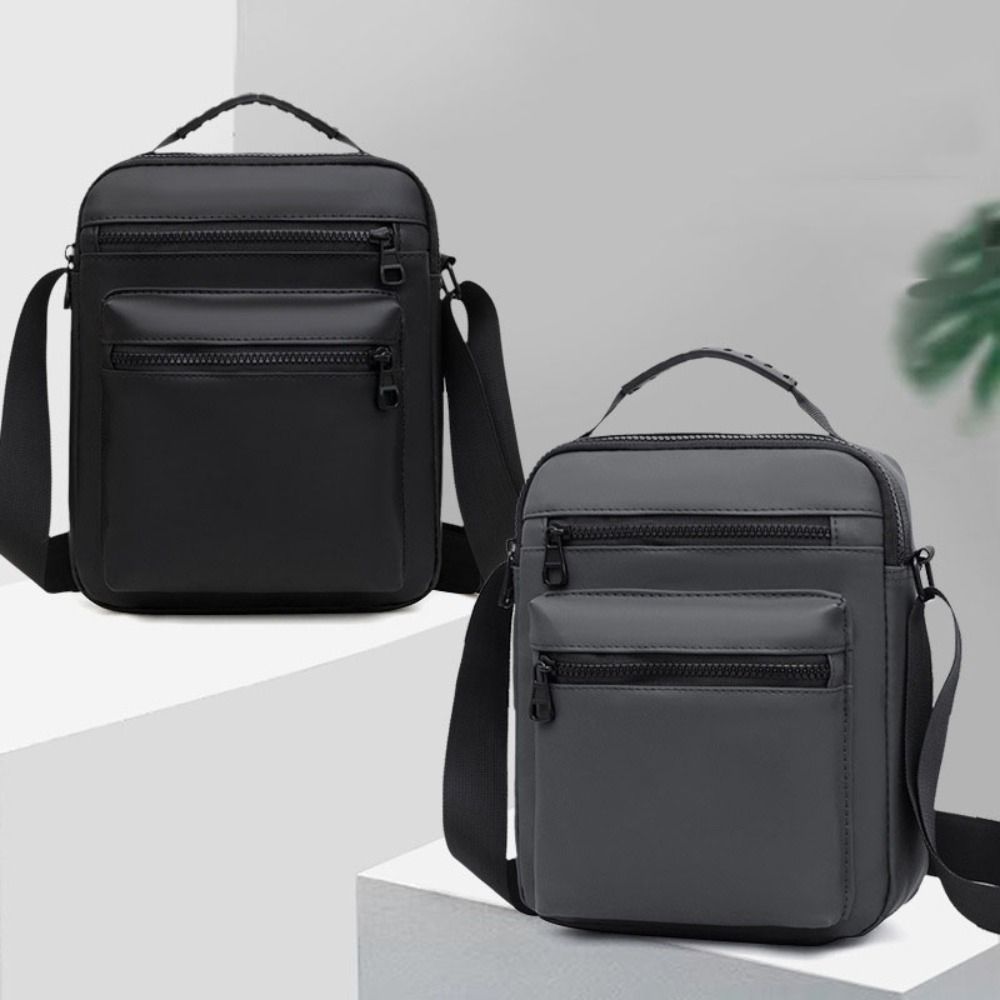 Multifunctional Nylon Shoulder Bag Korean Style Small Square Bag Simple Men Crossbody Bag Business