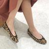 Fashion Leopard Flock Single Shoes Woman Bow-tied Shallow Loafers New Comfort Slip On Lazy Moccasins Leisure Round Toe Ballet Flat Shoes
