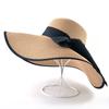Fashion Straw Hat For Women Summer Casual Wide Brim Sun Cap With Bow-knot Ladies Vacation Beach Hats
