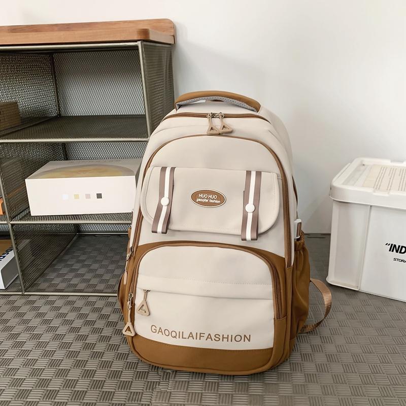 Contrast Color Student Schoolbag Women Large Capacity Backpack Men Computer Backpack