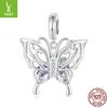 Vintage Hollow Butterfly Diy Pendant Accessories, Purple Love S925 Sterling Silver Bracelet Beaded