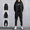 Men's Hooded Sportswear: Autumn/Winter Sweatshirt Vest & Casual Pants Set