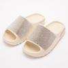 36-45 Unisex Slides Shoes Women Thick Sole Platform Slippers Luxury Rhinestone Peep-toe Sandals Couple Casual EVA Beach Slippers