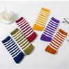 Cozy Colorful Female Hosiery Girls Women Fashion Full Toe Socks Cotton Sock Stripe Toe Separated