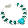 Natural Turquoise,Tourmaline Gemstone 925 Sterling Silver Gift Necklace 18" P2m08
