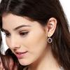Women's Rhodium Plated Hoop Earrings