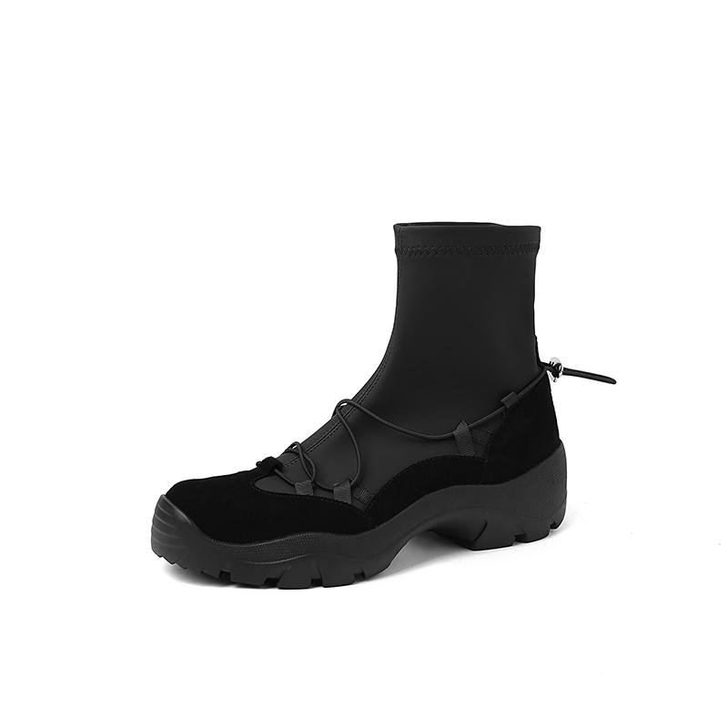 2025 New Women's Fashion Boots Round Toe Platform Sole Casual Short Boots Outdoor Sport Hiking One Kick Plus-size Women's Shoes