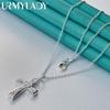 URMYLADY 925 Sterling Silver Cross Love 16-30 Inch Pendant Necklace For Women Wedding Fashion Jewelry
