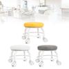Low Roller Seat PU Leather Low Stool Mute Wheel Swivel Low Height Round Roller Chair for Home Office