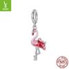 S925 Sterling Silver Flamingo Pendant Accessories, Design Sterling Silver Beaded Jewelry Accessories