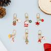 Mini Cartoon Christmas Keychain Cute Santa Elk Snowflake Keyring Bag Charms Women Earphone Case Pendant Car Trinket Party Gifts