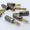 NOSTALSIC Banana Plug Красный Белый 24k Gold Easy Double Screw Совместимость с 12AWG для аудио частей + Набор, без пайки, с покрытием, установка,
