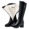 Winter Women Long Boots Genuine Leather Natural Wool Warm High Boots Women Fashion Large Size Women Riding Boots