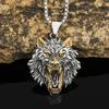 Hip-hop Retro Titanium Steel Men's Necklace Does Not Fade Domineering Personality Stainless Steel Wolf Head Pendant