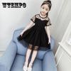 Children Dress Spring Summer O-neck Kids Clothing Baby Girls Clothing Wave Point Short Sleeve Dress Girl Ruffle Veil