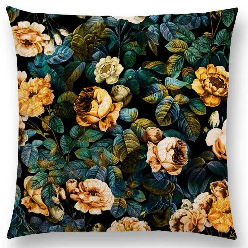 Latest Gorgeous Floral Night Forest Garden Print Throw Pillow Case Home Decor Cushion Covers / Cushion Cover Hogar