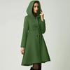 Women Fashion Hooded Cape Pullover Lady Elegant Waist Pocket Winter Warm Coat