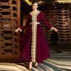New V-neck Double-layer Chiffon Irregular Dress Stitching Lace Middle East Saudi Arabian Women's Clothing