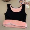 Winter Women Thermal Vest Seamless Plush Fast Temperature Lock Round Neck Slim Fit Elastic