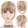 Fringe Bangs Synthetic Hair Extensions Clip In Bangs 6 Inch Short Straight Hairpiece Front Neat Bang Two Side Blonde