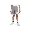 Logo Patchwork Elastic Waist Loose Basketball Shorts Kids Shorts Smoke-Gray DM8186-084