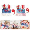 Lovely Puppy Beach Dress Skirt T-shirt Ruffle Strawberry Heart Beach Outfit Skirt Costume Pet Outfit Party