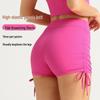 High-Waist Yoga Sports Shorts - Seamless, Hip-Lifting, Drawstring Running Hot Pants for Women