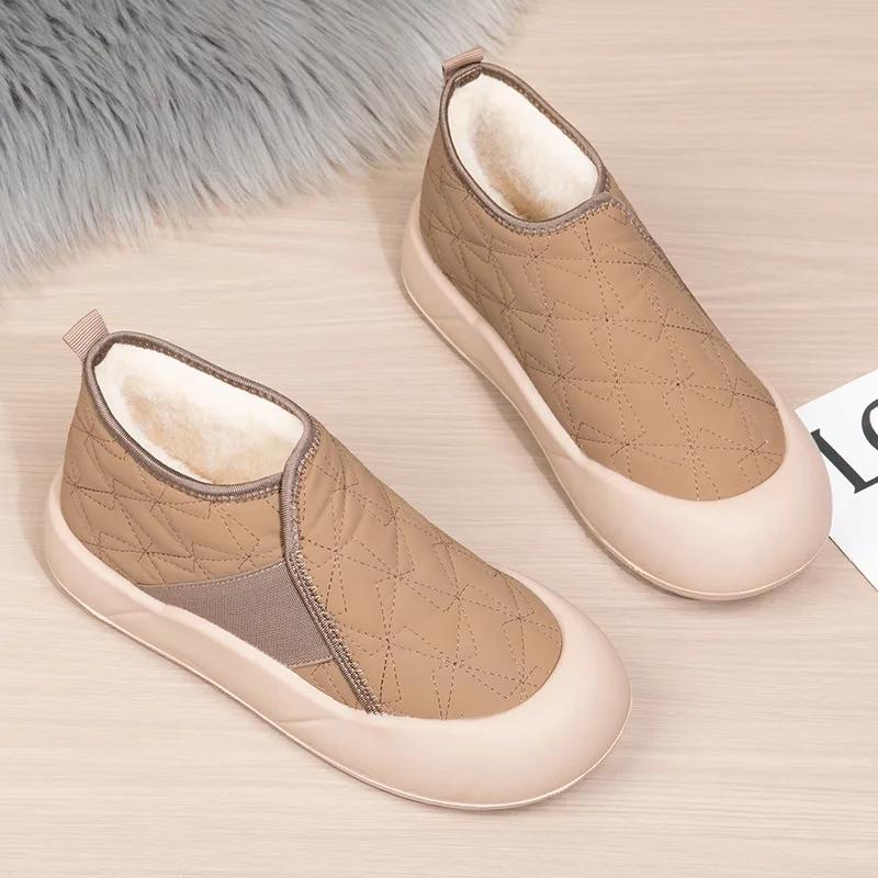 Winter Women's Boots Warm Plush New Platform Snow Boots Anti Slip Waterproof Comfort Lightweight Indoor Casual Warm Cotton Shoes