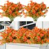 1/6Pcs Fall Artificial Flower Realistic Fake Plastic Flower Home Office Wedding Party Table Centerpiece Indoor Outdoor Faux Bloom Decoration