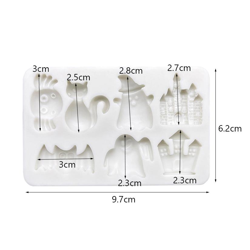Bat Black Cat Spider Ghost Halloween Silicone Sugarcraft Mold Cupcake Baking Mould Fondant Cake Decorating Tools