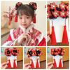 Tassel Children Hanfu Hair Ring Flower Ancient Style Scrunchines Chinese New Year Headwear  Girls