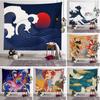 Home Decoration Japanese Ukiyo-e Tapestry Kanagawa Surf Hanging Cloth Wine Shop Painting