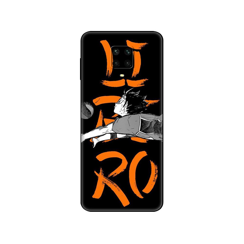 Black Tpu Case For Xiaomi Redmi 7A 8 8A 9 9A 9C Case Redmi Note 8T 8 Pro T Note 9 9S 9 Pro Haikyuu Hinata Attacks Anime Bling