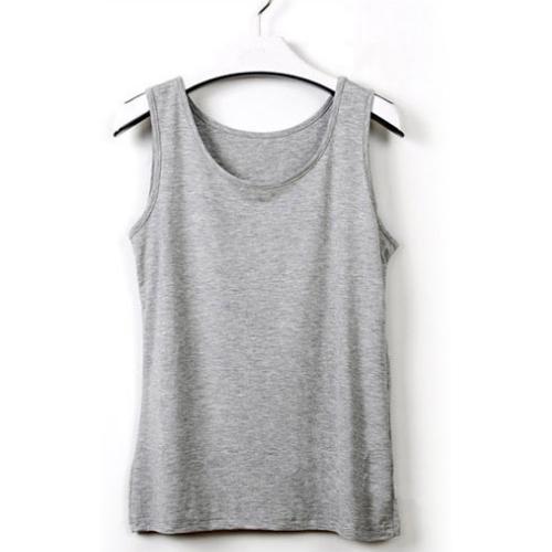 Sleeveless Sexy Vest Women Solid Color Thin Camisole Ladies Round Neck Summer Straps T-shirt