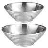 Double Layer Ramen Bowl 304 Stainless Steel Cold Noodle Soup Bowl Japanese Bowl Home Restaurant