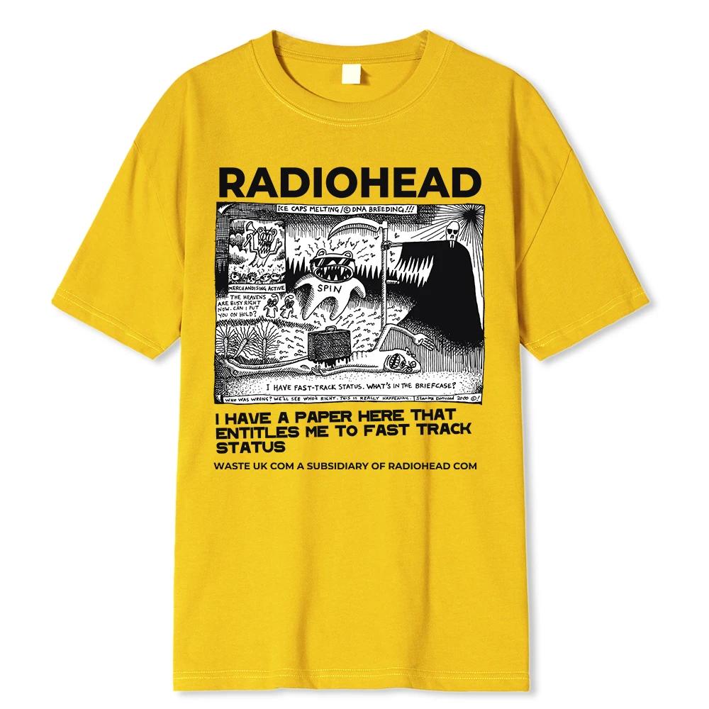 Radiohead T Shirt Men Vintage Classic Street Tees North America Tour Rock Boy Camisetas Hombre Oversized Tops