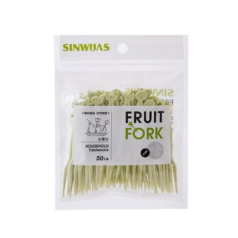 50PCS/Bag Household Plastic Fruit Disposable Forks Mini Cartoon Food Picks Dessert Fruit Snack Cake Dessert Party Supplies