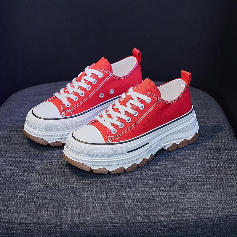 Fashion Fashion Designer Women Canvas Shoes Summer New High Platform Sneakers Female Casual Tennis Shoe Increase All-match Zapatos Mujer
