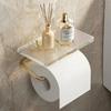 Luxury Gold Toilet Paper Holder with Shelf No Punching Acrylic Roll Paper Holder Tissue Hanger Bathroom Accessories Bathroom