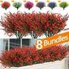 8 Bunches of Home Outdoor Balcony Plants Fake Flowers Anti-ultraviolet Plant Garden Artificial Lavender Non-fading Flowers