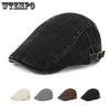 Весенняя новинка: джинсовая шляпа для мужчин и женщин, короткая шляпа с утиным язычком, берет для улицы в стиле ретро, британский газетчик