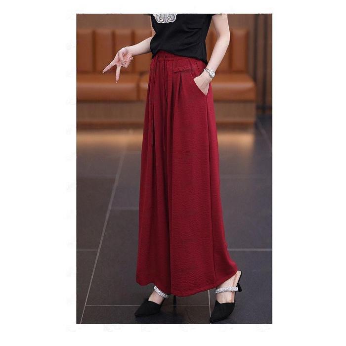 2024 Women's High-Waist Wide-Leg Drape Skirt Pants - Slim, Stylish, and Casual Summer Trousers