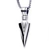 Men Arrowhead Necklace Stainless Steel Vintage Fashionable Polished Finish Unique Pendant Necklace