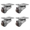 4 Mini Caster Wheels for Furniture Linear Small Fixed Casters Shopping Carts Workbench